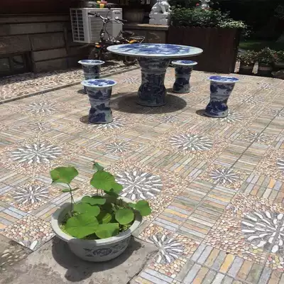 Pebble Floor Tiles Outdoor Outdoor Balcony Terrace Garden Non-Slip Tile 400 American Pastoral Courtyard Antique Tiles