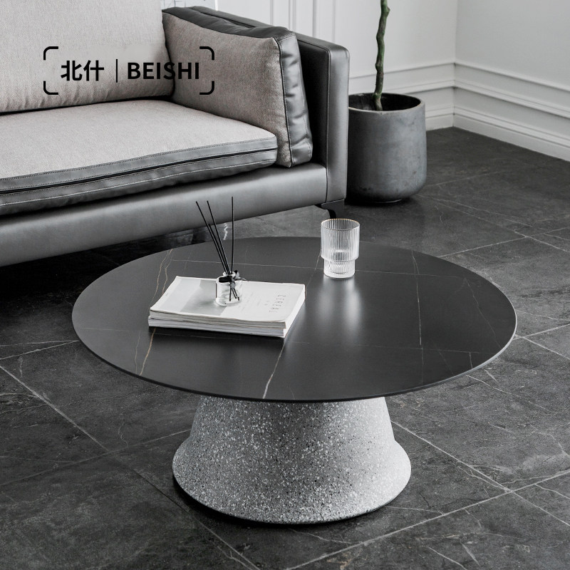 Beishi round coffee table Italian-style small apartment multi-functional tea table combination simple Nordic home light luxury sofa side table
