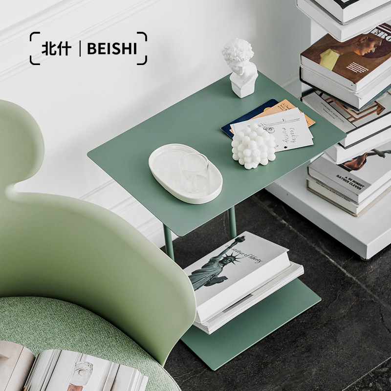 Beishi sofa side a few households wrought iron small coffee table living room Nordic net red home bedroom sitting bedside square table