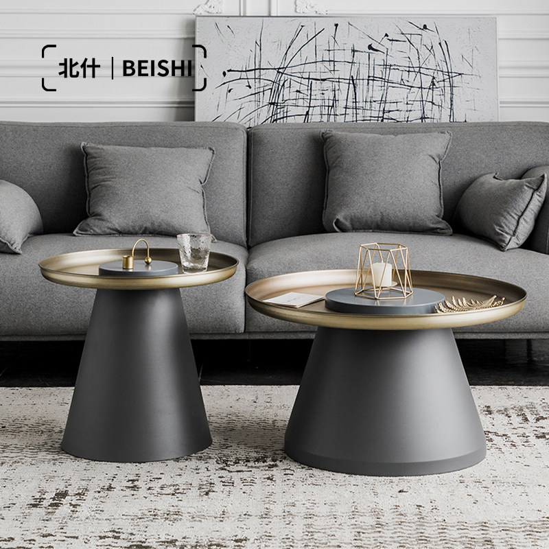 Beishi round coffee table light luxury designer metal corner several size combination coffee table Nordic living room sofa side table
