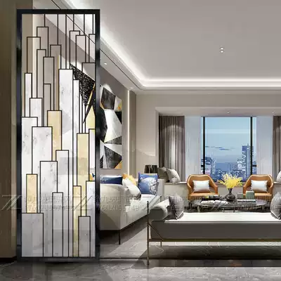Nordic light luxury partition glass living room screen decoration double-sided waterproof cover mobile Changhong entrance simple modern
