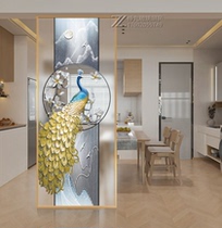 Customized modern art glass living room screen partition light luxury entry door entrance bathroom dry and wet separation shielding