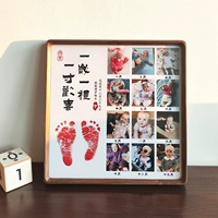 Детские памятные отпечатки рук и ног, фотография, фоторамка из натурального дерева, чернильная подушечка, делается под заказ