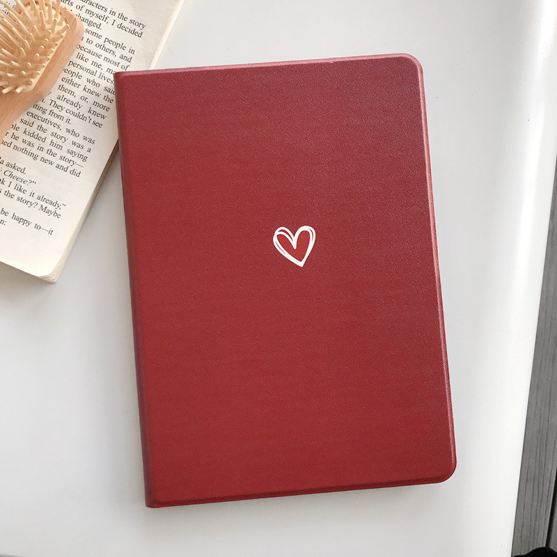 Net red simple love iPad mini5 protective case 9 7ipd air3 2 leather case Pro10 5 11 inch 2018 19 new 1 4 Apple flat