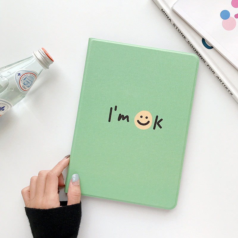 2019 new ipad cover 9 7 apple tablet pro10 5 11 inch air2 air3 simple 2018 cute smiley mini5 4