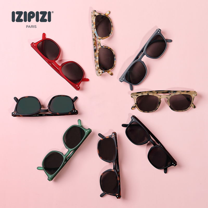 French IZIPIZI new trendy sunglasses sunglasses women and men ins anti-ultraviolet retro glasses thin color frame mirror