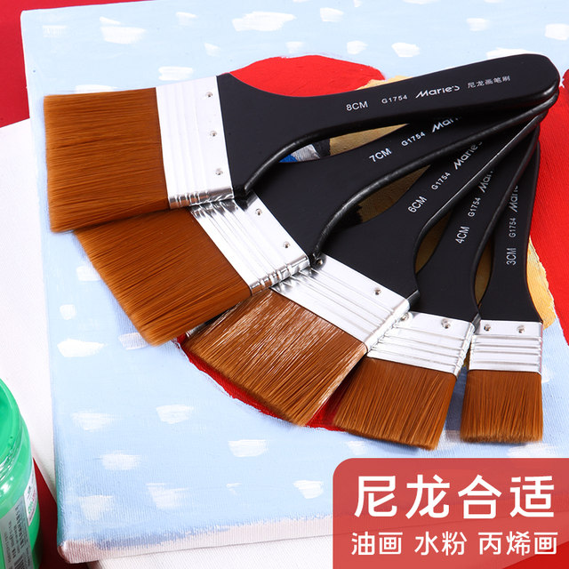 Mali Oil Painting Brush Set, Flat Brush for Acrylic, Gouache, Watercolor, Beginner Painting Brushes, Special Flat Brush for Art Students, Professional Wall Painting Brush, Base Brush, Painting Supplies, Flat Brush Set