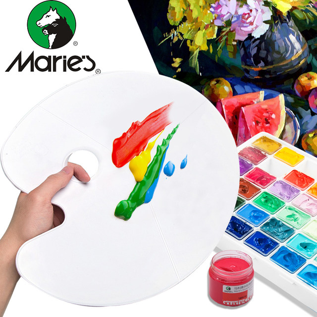 Marley Brand Large Oval Palette H015 Watercolor Gouache Acrylic Oil Painting Three-Line Palette Art Student Special Palette