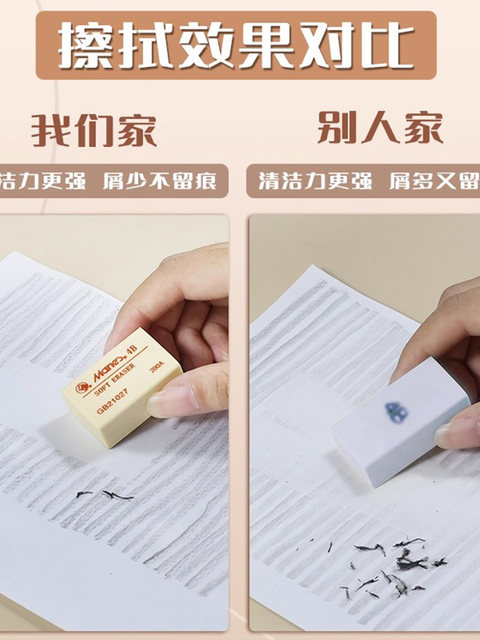 Marley Brand 4B Eraser for First-Grade Elementary School Students, Special Plasticine Eraser for Sketching Highlights, Art, Ultra-Clean Eraser, No Debris, No Marks, Professional Drawing and Painting 6B8B Soft Eraser, Lines Become Smooth, Matte Finish