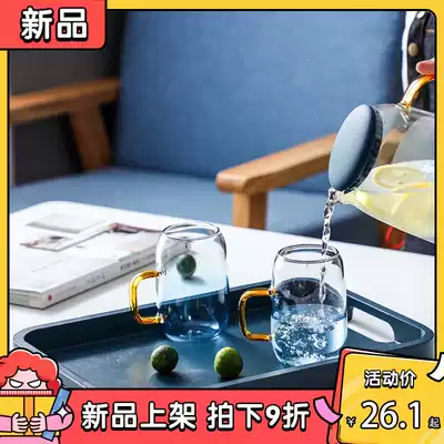 Wooden tray rectangular tea cup Nordic home living room tea tray kettle Cup storage tray dinner plate