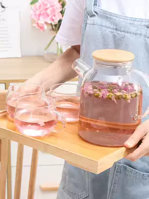 Cold water pot Cold water pot glass high temperature resistant household cold water cup tea pot Japanese Nordic large capacity set Summer