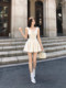 French-Style Pure and Elegant Bow-Tie Suspender Dress, Feminine and Rich Lady-Like, Waist-Cinching, Slimming Short Skirt, New Summer Style