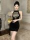 Pure Desire Hot Girl Hot Lady Design Halter Neck Hip Skirt Women's Sleeveless Waist Slim Vest Dress Autumn