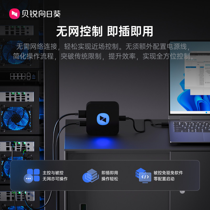 Sunflower Near-Field Equipment Pocket Control Q0.5 Engineering Tool for Controlling Computer Servers, Driver-Free Ipkvm, Data Center Monitoring Video Recorder, Near-Field Maintenance