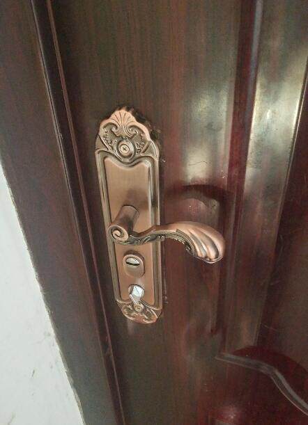 Anti-theft door handle red bronze handle handle retro aluminum alloy door entry door double door lock simple door lock