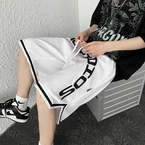 Баскетбольные летние тонкие шелковые шорты, быстросохнущие штаны для отдыха, в американском стиле, оверсайз