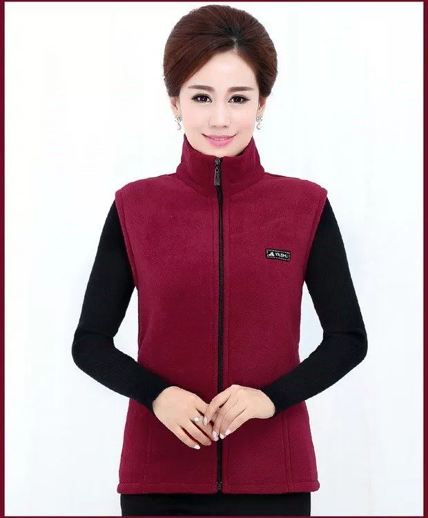 Áo vest trung niên và người già áo cotton cộng với nhung mẹ ông già áo khoác thắt lưng bà ngoại ấm áp phụ nữ mùa thu và mùa đông dày - Áo vest