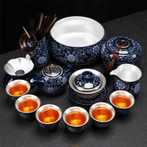 Jingdezhen enamel enamel high-grade kung-fu covered cup tea set 999 Chinese style ceramic tea cup with pure silver