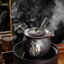 High-grade ceramics wake tea stir-fry tea kettle office household tea set magic ware ceramic side pot black tea steamer