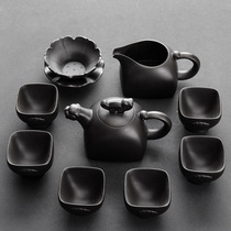 Black clay and purple clay Kung Fu tea set business hand gift high-grade gift box simple teapot tea saucer tea cup