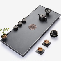 Natural black gold stone tea tray drawer simple modern household stone dry bubble water tea table tea set sea tea tray