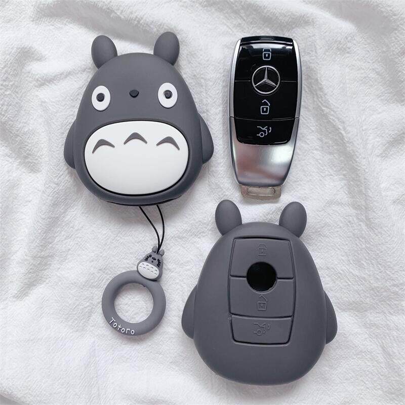 Suitable for Mercedes car key case cartoon protective case A-class E260L E300L shell A200 keychain bag for men and women