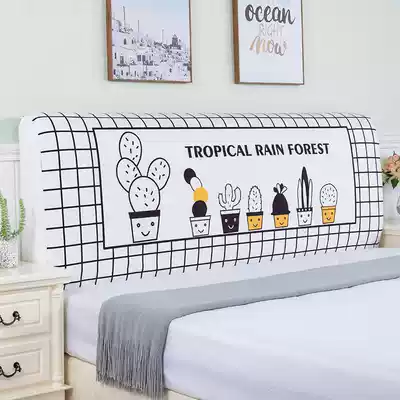 Nordic Korean black and white grid different arc semicircular universal iron bed frame all inclusive elastic cute princess style