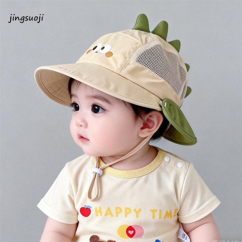ベビーフィッシャーマンハット、春夏新スタイル、二重つばの日よけ、男の子と女の子、大きなつば、子供の日焼け防止、通気性のあるベビーサンハット