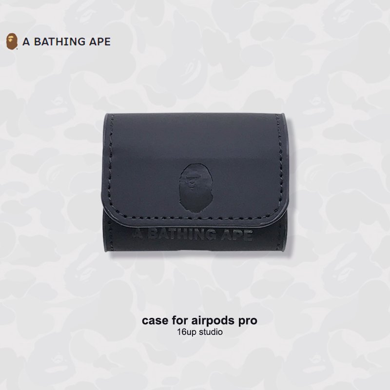 BAPE ape head suitable for airpods protective sleeve pro tide brand couple 2 generation Apple bluetooth headset soft leather case 3