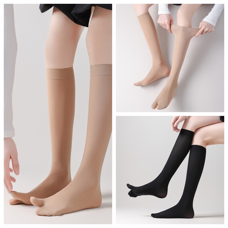 Skin-Colored Two-Toe Stockings for Women, High-Length Pig/Sheep Hoof-Style Margiela Tabi Shoes, Calf Bunion Toe-Separating Two-Toe Socks Skin-Colored Two-Toe Stockings for Women, High-Length Pig/Sheep Hoof-Style Margiela Tabi Shoes, Calf Bunion Toe-Separating Two-Toe Socks