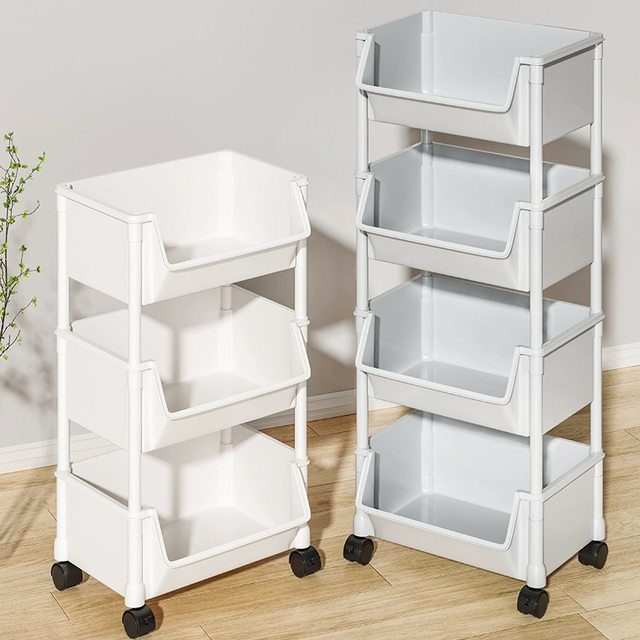 Cart storage rack bedroom household snack floor multi-story living room storage bookshelf mobile kitchen vegetable basket