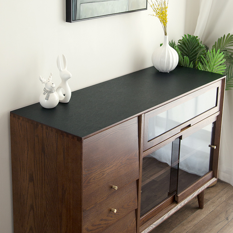 (Leather Side Cabinet Mat) Advanced light extravagant home waterproof and anti-dust washout shoe cabinet rectangular corner cabinet table cushion-Taobao