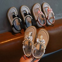  Girls sandals 2021 summer new baby sandals fashion childrens beach shoes little princess clip feet soft bottom tide