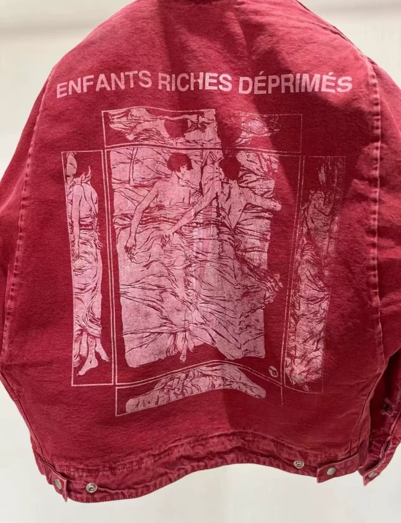 Enfants Riches Deprimes 23FW вымытoe красное потрепанное куртка Carhartt