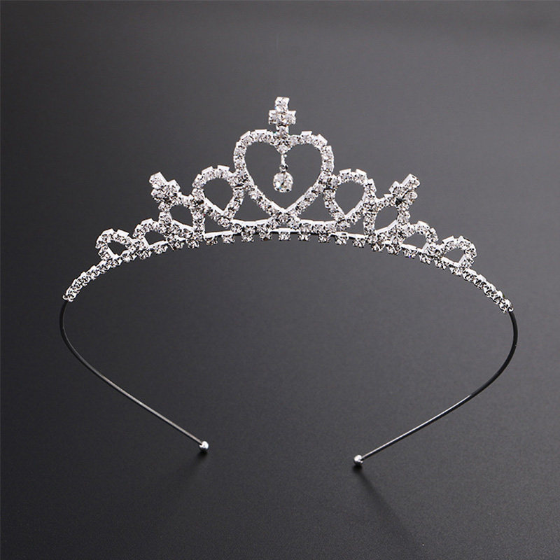 Ice and Snow Princess Crown Girl's Performance Birthday Walk Show Headwear Fashion Meritocratic Crystal Children Big Hair Hoop-Taobao