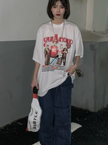 SHAKING Hip Hop Portrait Print T-Shirt Women 2021 New High Street Joker Casual Loose Couple Top Tide