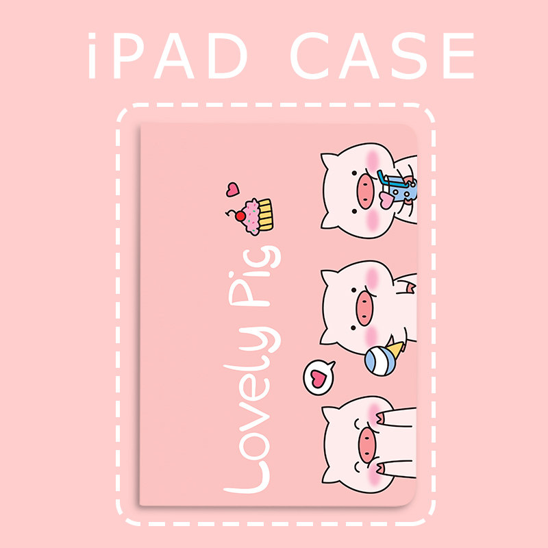 Cute pig is suitable for 2019 new 10 2 inch ipad cover 18 17 apple 10 5 air1 2 3 tablet 9 7th generation pro11 mini 1