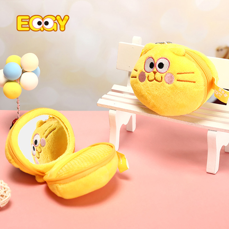 Teddy Collection Makeup Mirror Egg Yolk Cat Surrounding Creative Mini Portable Cute Makeup Mirror Girl Heart Send Girlfriend