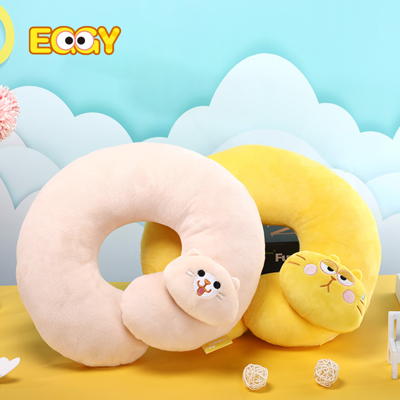 Teddy treasures U-type pillow travel neck pillow egg yolk cat around the cervical vertebrate pillow girlfriend's heart to give gifts