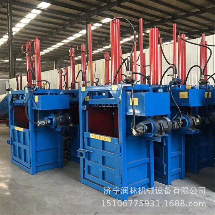 Semi-automatic single-cylinder baler Runlin waste paper bundling machine Vertical hydraulic baler for plastic bottles