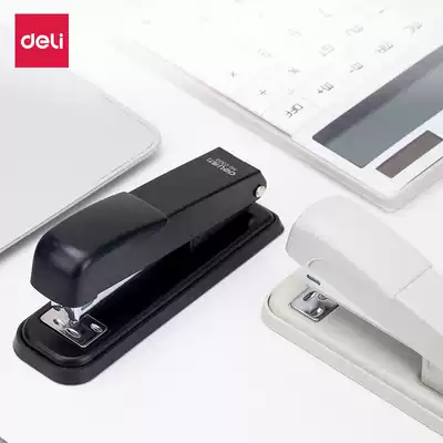Deli stationery 0309 Stapler Standard size thickened layer Office business white-collar supplies Labor-saving stapler No 12 staple basic student information paper manual multi-function stapler