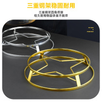 Stainless steel flat pot rack kitchen double-layer multi-purpose rack wok casserole heat insulation rack anti-scalding heat insulation easy to clean steam rack