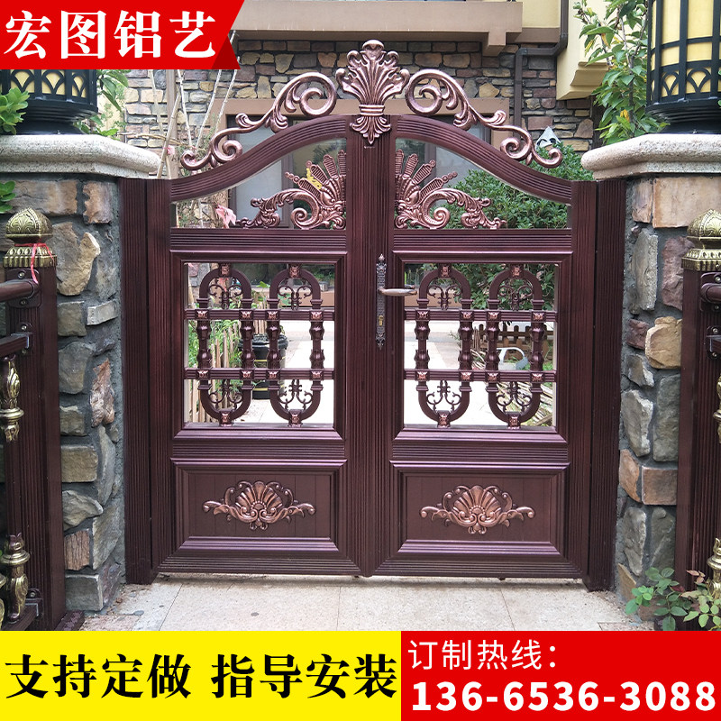 Villa Gartade Garden Aluminum Alloy Garden Electric Double Open Door New Rural Out of Xiamen Country Aluminum Gate