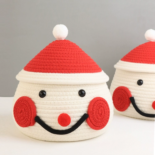 Мультяшная корзина для хранения, плетеная медицинская маска для ключей ручной работы