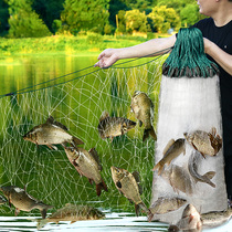 Imported wire mesh fishing net sticky net crucian carp hanging net 100 m three-layer sink Net Catch fish dip net three-in-one river fishing net