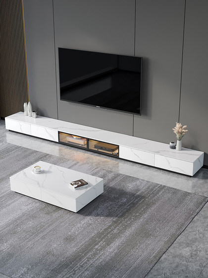 岩板地台电视柜简约现代茶几组合客厅小户型新款地柜轻奢电视机柜