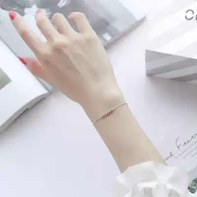 925 sterling silver small round beans transfer beads girlfriends handgirl ins niche design simple cold wind birthday gift