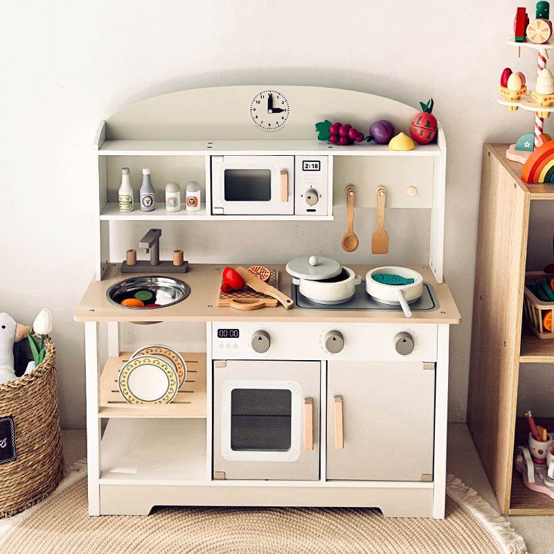 日本の子供用プレイハウスキッチンおもちゃ木製シミュレーションツール調理木製キッチン用品3～6歳の誕生日プレゼント