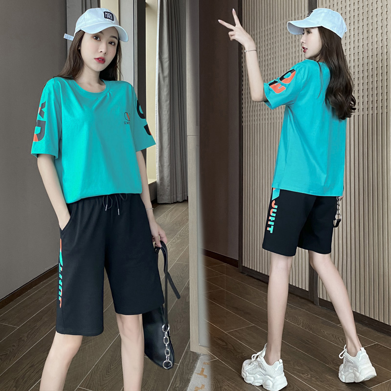 Fashion Summer Clothing Two Styles Women's 2022 New Korean Version Loose Foreign Pants Long Pants Casual Sports Suit Summer Students