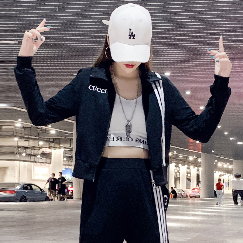 Pure Cotton Sportswear Suit Women 2022 Spring New Tide Cards Fashion Foreign Wear clothing Leisure Two-style students